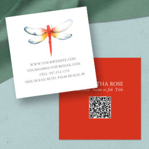 Carré Modèle carte de visite Aquarelle rouge