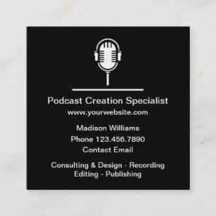 Carré Modèle de carte de visite de création de podcast c