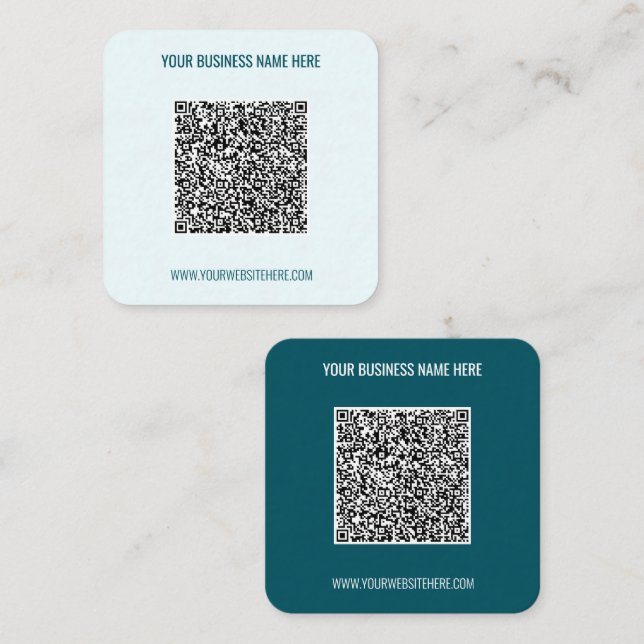 Carré Modèle de carte de visite promotionnelle avec code (Devant / Derrière)