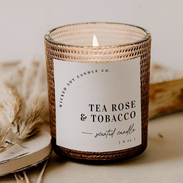 Carré Modern Arch Scented Candle Product Label Sticker  (Créateur téléchargé)