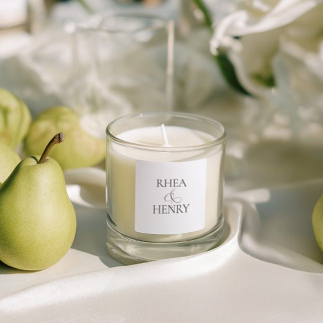 Carré Modern Classic Personalized Names Wedding Sticker (Modern Classic Personalized Names Wedding Sticker)