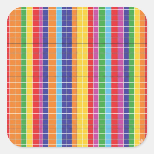 Carré Modern Colorful Abstract Geometric Sticker  Bold R (Devant)