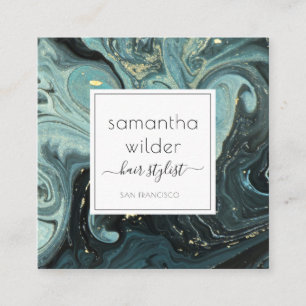 Carré moderne Marble Hair Liste Carte de visite