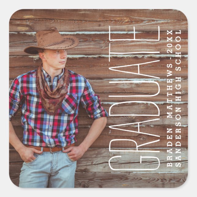 Carré Moderne | Sticker photo Graduation (Devant)