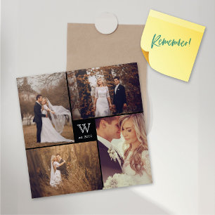 Carré Monogramme 4 Photo Collecte Carte magnétique