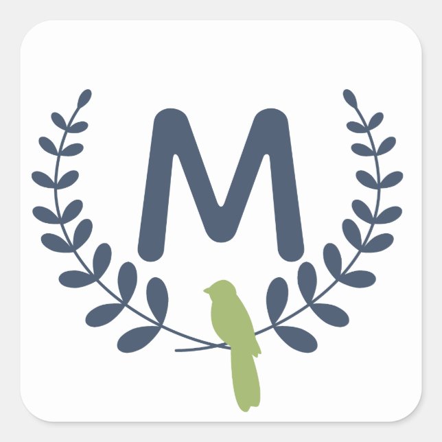 Carré Monogramme C'est Sticker de Noël (Devant)