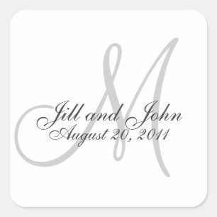 Carré Monogramme Enregistrer la date Mariage Sticker Car