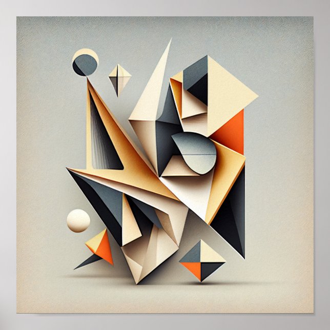 "Carré’n things" - Poster Abstrait de l’Art numéri (Devant)