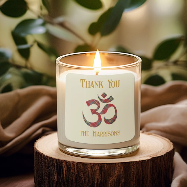 Carré Name. Symbole Tartan Om Sticker 3 en Merci (Créateur téléchargé)