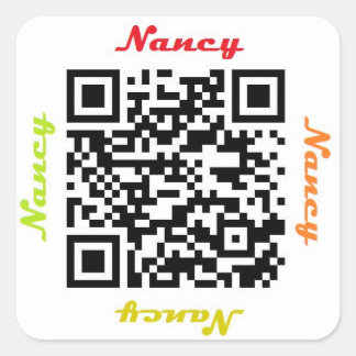 Carré Nancy QR Code Sticker de NOM personnalisé