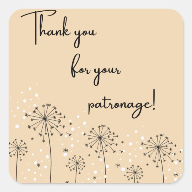 Carré Nature Merci pour votre Sticker Patronage (Devant)
