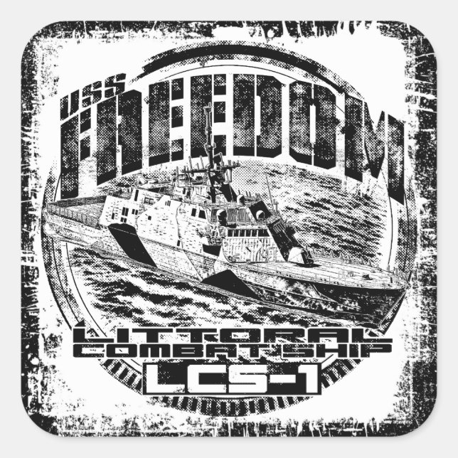 Carré Navire de combat Littoral Freedom Sticker (Devant)
