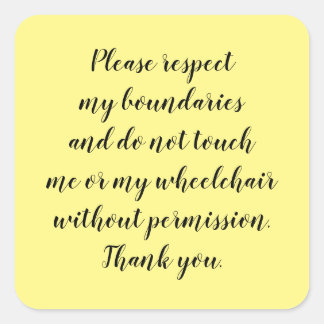 Carré Ne Touchez pas Sticker en fauteuil roulant
