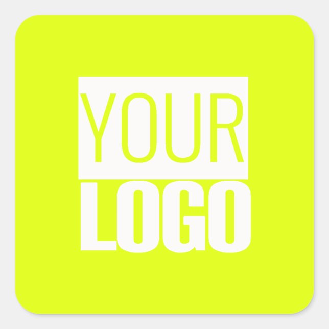 Carré Neon yellow - add your logo  square Sticker (Devant)