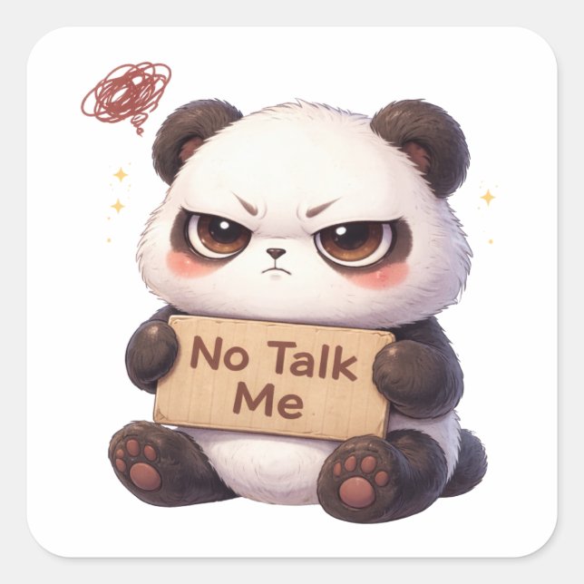 Carré No Talk Me Tired Panda Sticker (Devant)