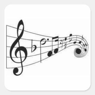 CARRÉ NOTES MUSICALES - STICKER DE MUSIC LOVER