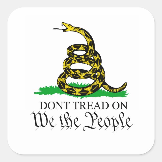 Carré Nous le peuple Gadsden Sticker Drapeau (Devant)