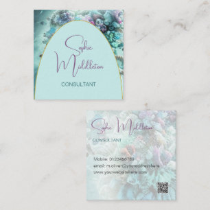 Carré Océan sous la mer Corail QR Carte de visite