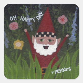 Carré Oh Happy Day Gnome Sticker