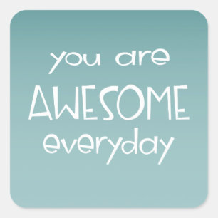 Carré Ombre Turquoise génial   Sticker enseignant