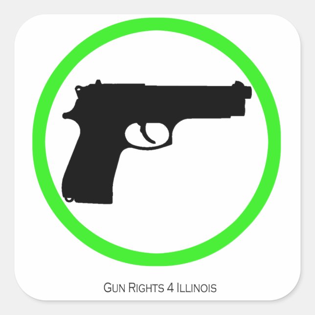 Carré Oui Des Armes À Feu ! Sticker de bienvenue des arm (Devant)