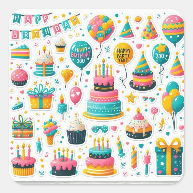 Carré Pack Sticker Festival Anniversaire" (Devant)