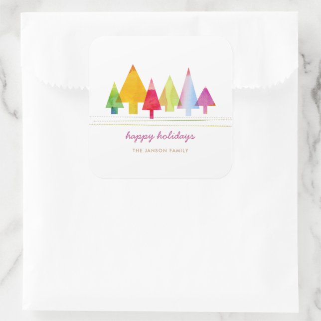 Carré Painted Pines Sticker (Sac)