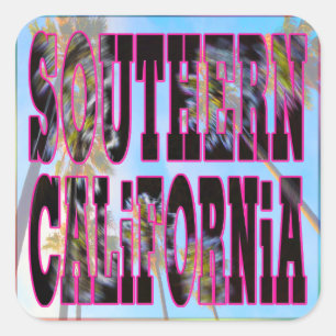Carré "Palm Sky : Californie du Sud" Sticker