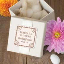 Papel Picado Neutre Couleurs Mariage Favor Sticker