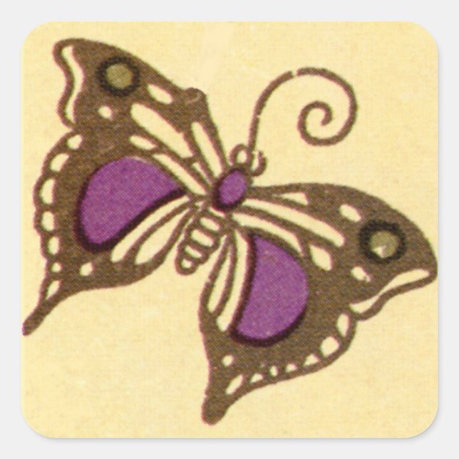 Carré Papillon Art nouveau - Sticker (Devant)