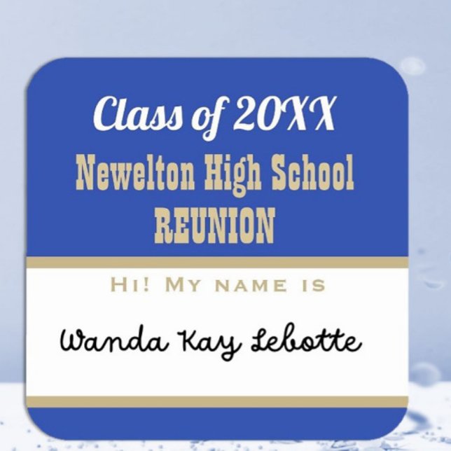 Carré Party time! Class Reunion Name tag Sticker (Créateur téléchargé)