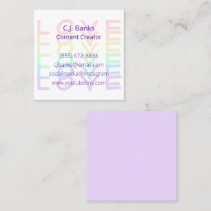 Carré Pastel Rainbow LOVE Carte de visite unique
