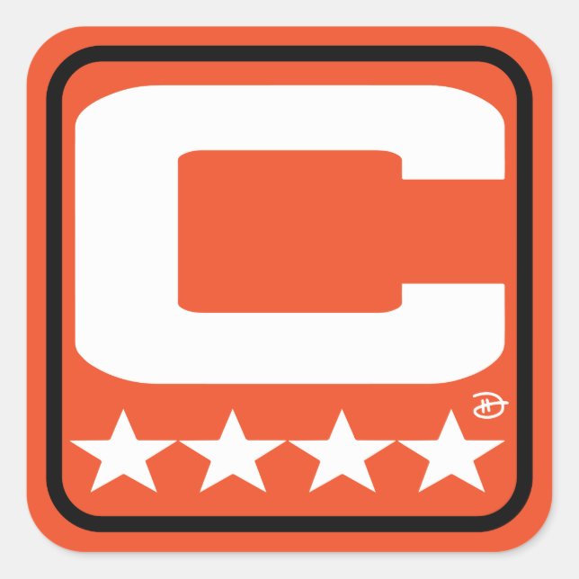 Carré Patch Champion - Sticker CIN Orange (Devant)