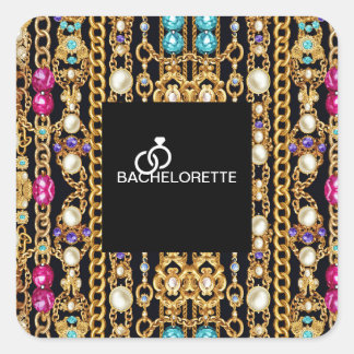 Carré perles chaîne autocollants carrés.