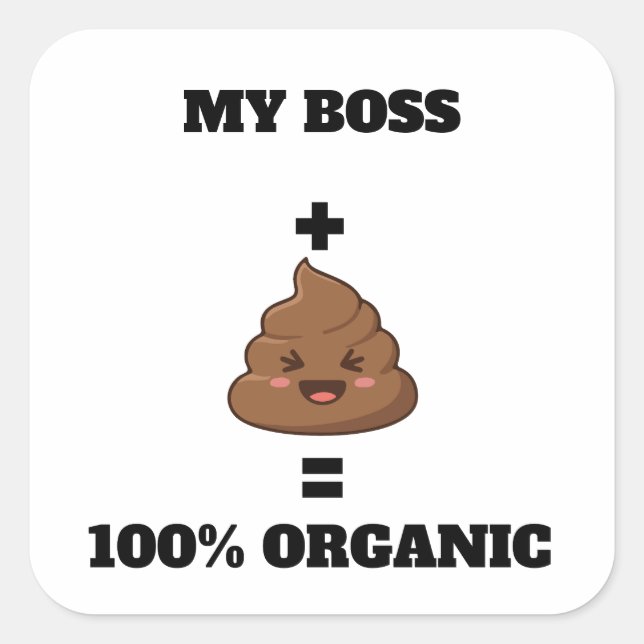 Carré Personalized 100% Organic Poop Sticker - Custom Na (Devant)