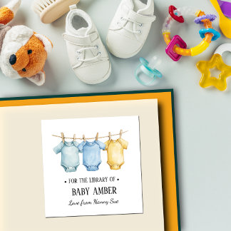 Carré Personalized Baby Bunting Vest Bookplate Sticker |