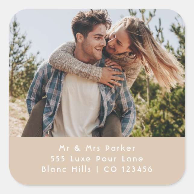 Carré Photo Mailing Labels | Return Address Sticker Roll (Devant)