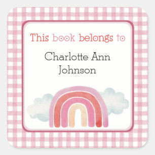 Carré Pink Ce livre appartient à Sticker avec arc-en-cie