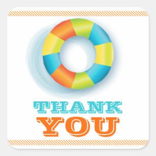 Carré Piscine fêtes Été Amusement dans le Sticker Soleil