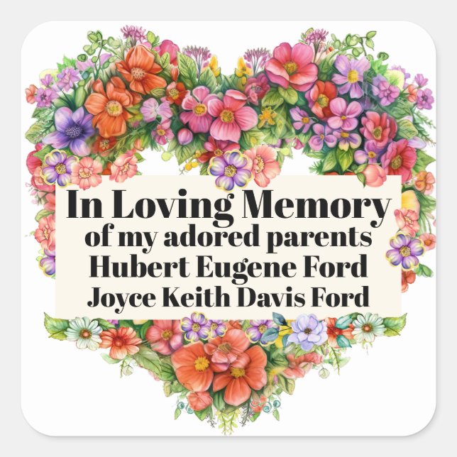 Carré Plaque de livre en Memoriam Sticker (Devant)