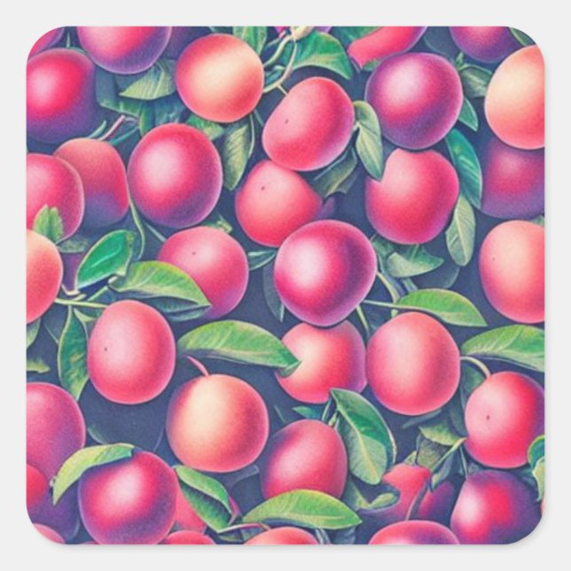 Carré Plums Square Sticker (Devant)