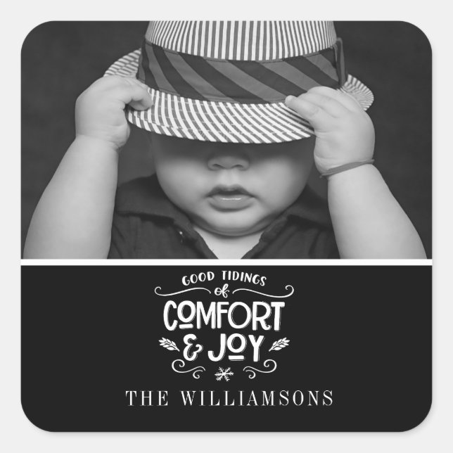 Carré Poignée moderne | Sticker photo noir blanc (Devant)