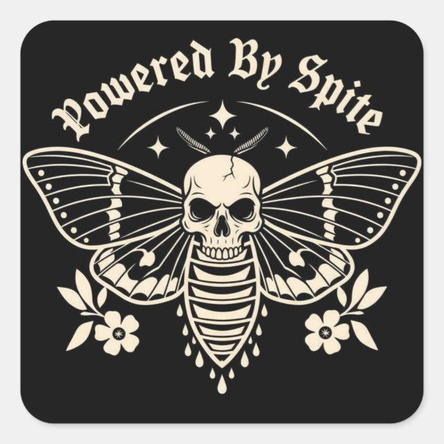 Carré "Powered By Spite" Sticker (Devant)