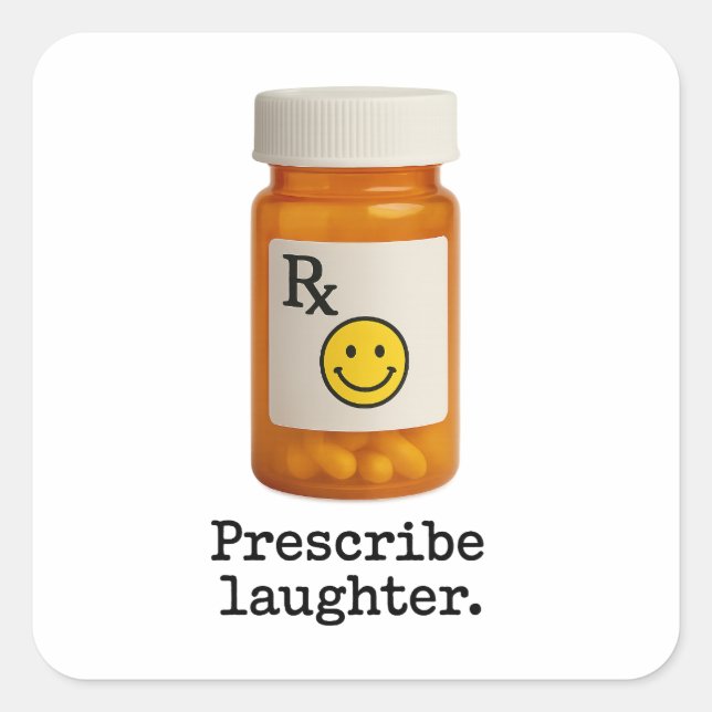 Carré Prescrire Sticker de rire (Devant)