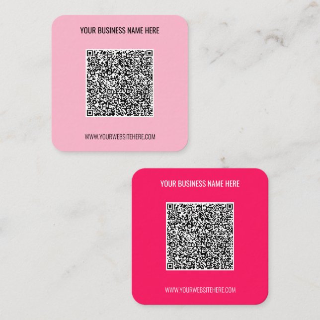Carré QR Code Scan Info Carte de visite de texte Choisir (Devant / Derrière)