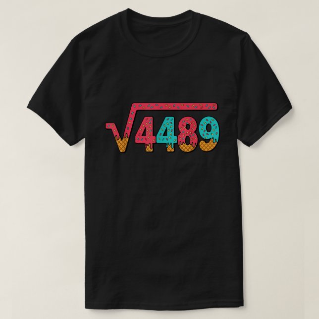 Carré Racine 4489 Glace Meme Math T-Shirt (Design devant)