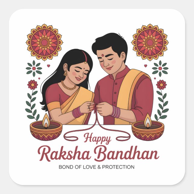Carré Raksha Bandhan Sticker (Devant)