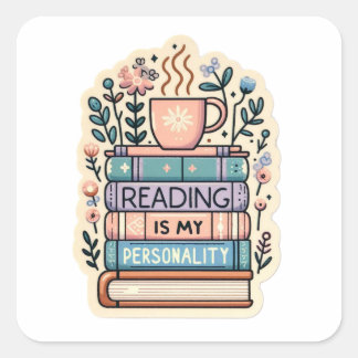 Carré Reading Is My Personality Sticker - Cozy Bookworm 