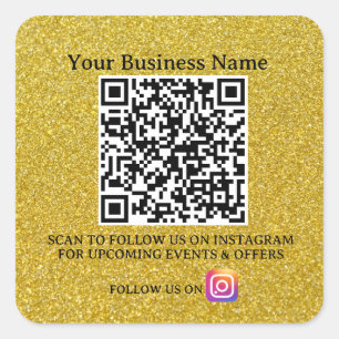 Carré Recherche de succès : Sticker de code QR d'entrepr