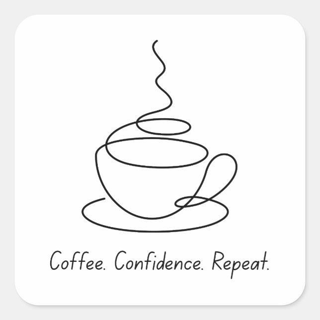 Carré Répétition de la confiance du café - Sticker de de (Devant)